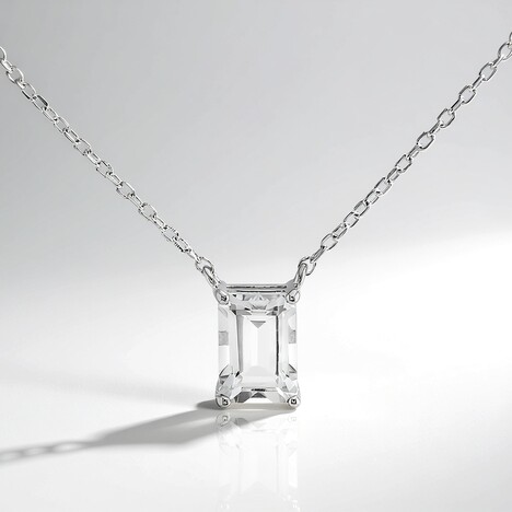 Collana in argento con Topazio Bianco