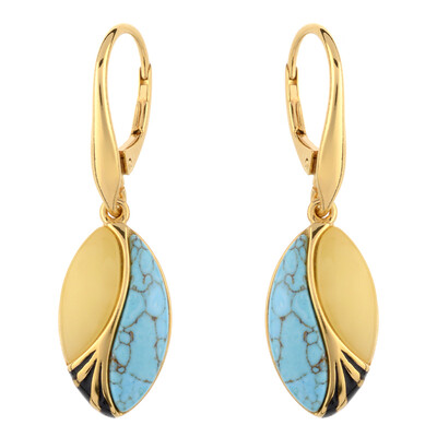 Boucles d'oreilles en argent et Turquoise (dagen)
