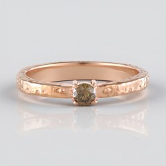 Bague en argent et Diamant champagne I2