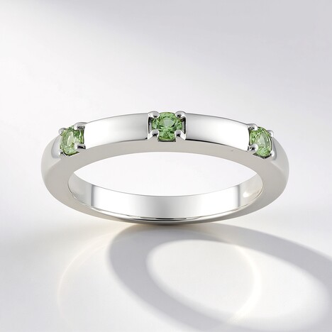 Anello in argento con Zaffiro Verde di Tuléar  (Pallanova)