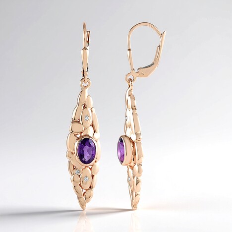 Orecchini in argento con Ametista Zambiana (SAELOCANA)
