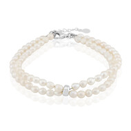 Weiße Süßwasserzuchtperlen-Silberarmband (TPC)