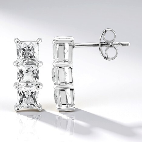Orecchini in argento con Topazio Bianco