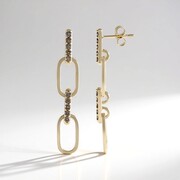 9K I2 Champagne Diamond Gold Earrings (de Melo Gold)