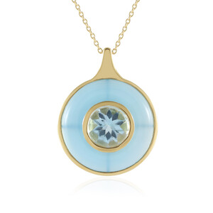 Blue Chalcedony Silver Necklace (KM by Juwelo)