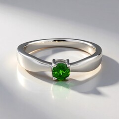 Anello in argento con Diopside Russo