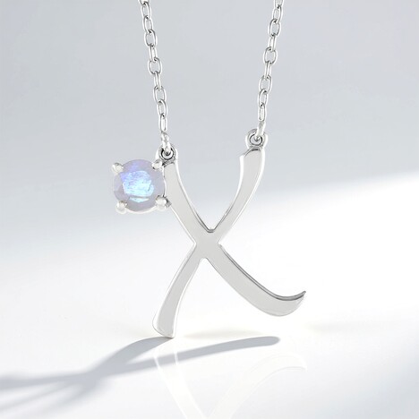 Collana in argento con Pietra di Luna Arcobaleno