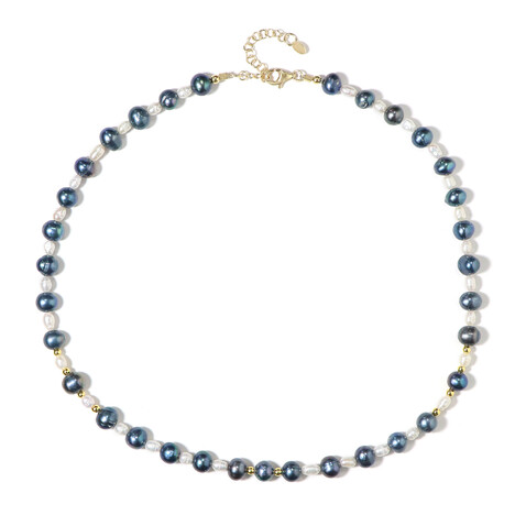 Süßwasserzuchtperlen-Silberhalskette