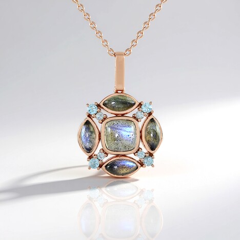 Collana in argento con Labradorite Blu Maniry (KM by Juwelo)