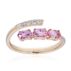 Bague en or et Saphir parme