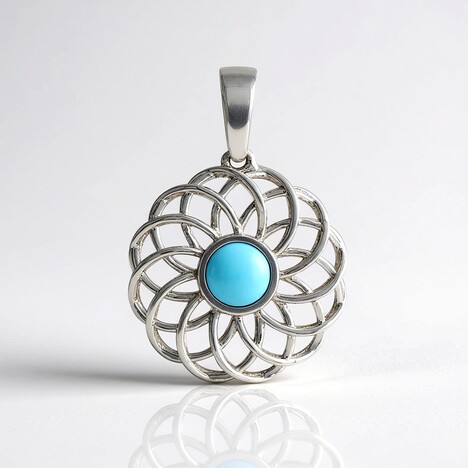 Pendentif en argent et Turquoise Sleeping Beauty (Ornaments by de Melo)