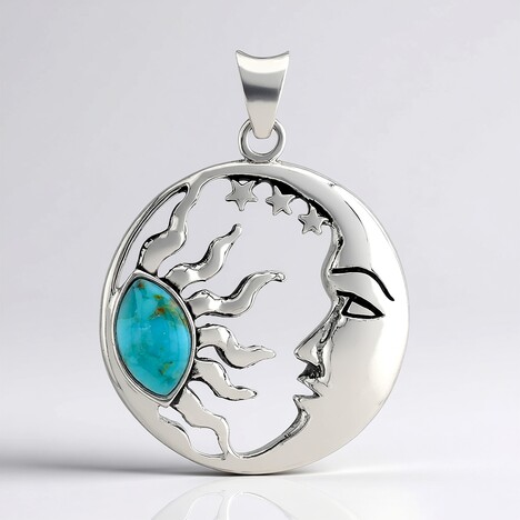 Ciondolo in argento con Turchese Kingman Mohave Blu (Jones Lee)