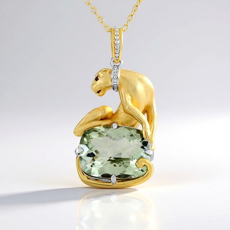 Collana in argento con Ametista Verde (Gems en Vogue)