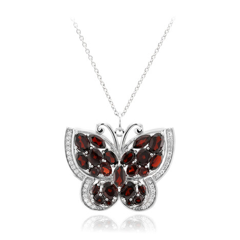 Granat-Silberhalskette