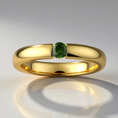Anello in oro con Diamante Verde VS1 (Annette)