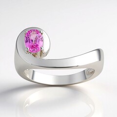 Anello in argento con Zaffiro Rosa di Tuléar (Pallanova)
