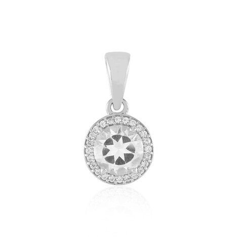 Weißer Topas-Silberanhänger