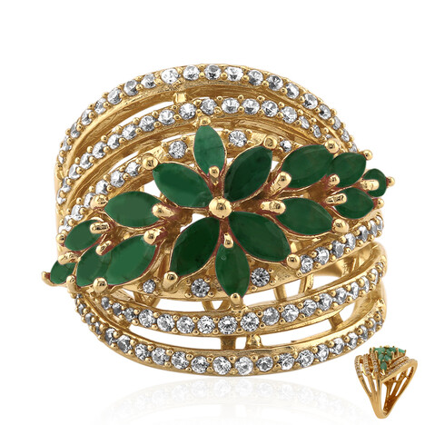 Brasilianischer Smaragd-Silberring