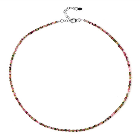 Zilveren halsketting met toermalijnen