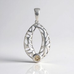 Ciondolo in argento con Diamante Champagne I2