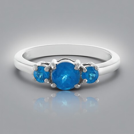 Anello in argento con Apatite Blu Neon