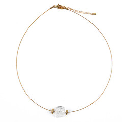 Weißer Quarz-Edelstahlhalskette