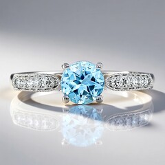 Gouden ring met een Blauwe apatiet