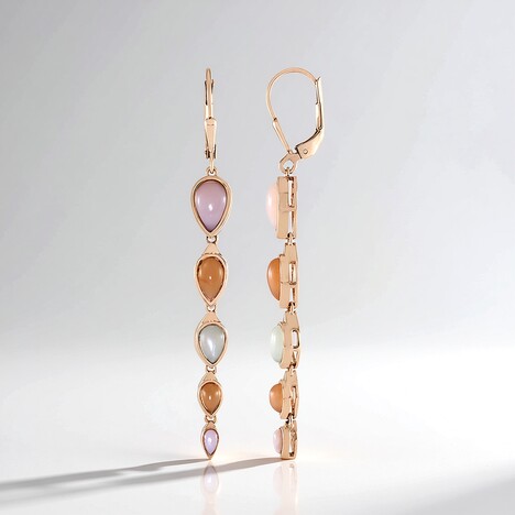 Orecchini in argento con Opale Rosa (KM by Juwelo)