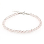 Zilveren armband met rozen kwartskristallen