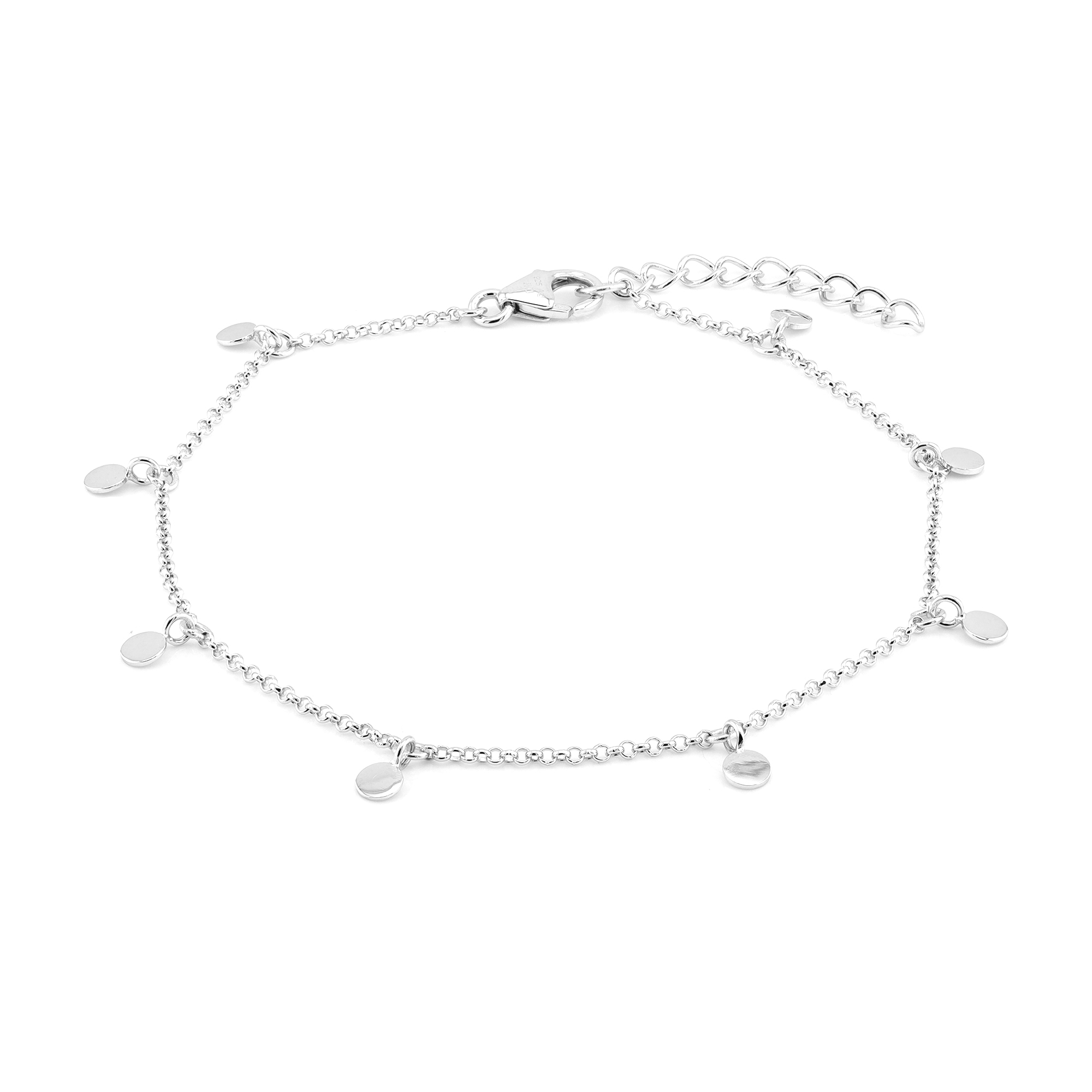 Zilveren armband met paarse bloemen
