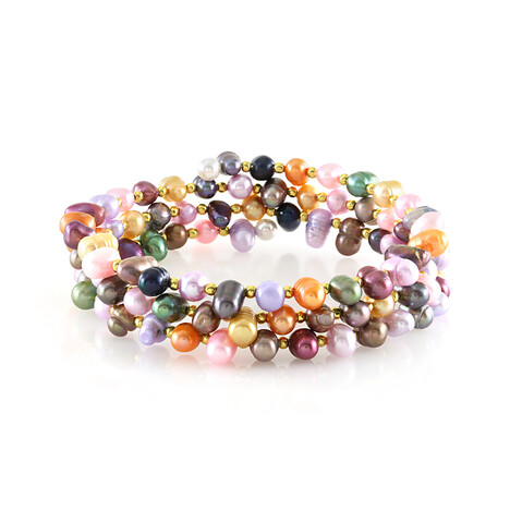 Süßwasserzuchtperlen-Stahlarmreif (Riya)