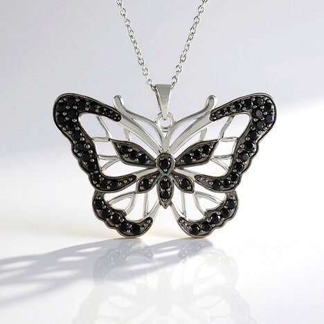 Collana in argento con Spinello Nero