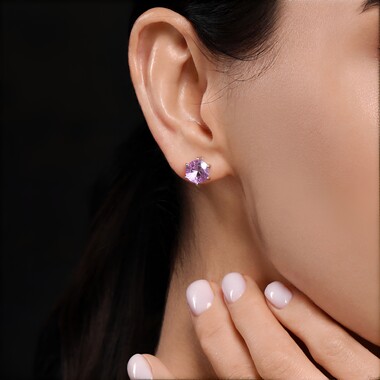 Boucles d'oreilles en argent et Améthyste
