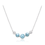 Zilveren halsketting met een larimar