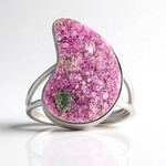 Anello in argento con Cobalto Calcite (Bali Barong)