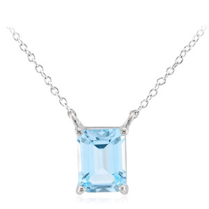 Collar en plata con Topacio azul cielo