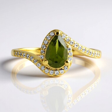 Bague en argent et Vésuvianite
