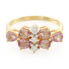 Nicht erhitzter Padparadscha-Saphir-Goldring (AMAYANI)
