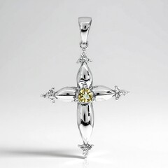 Pendentif en argent et Béryl jaune