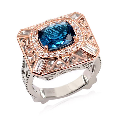Londonblauer Topas-Silberring (Dallas Prince Designs)