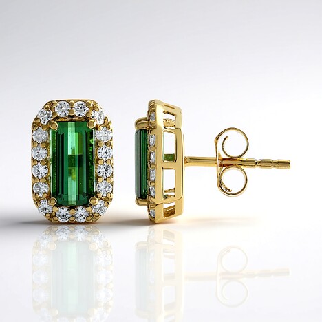 Orecchini in argento con Tormalina Verde di Benedito (Adela Silber)