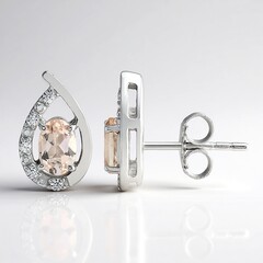 Orecchini in argento con MORGANITE MARROPINO