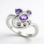 Anello in argento con Zaffiro Ceylon Porpora