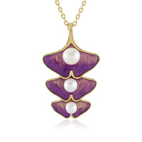 Collier en argent et Perle blanche de culture d'eau douce (Adela Silber)