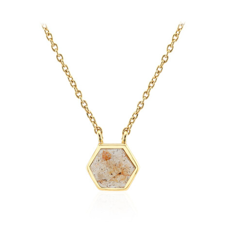 Pfirsich-Mondstein-Silbercollier