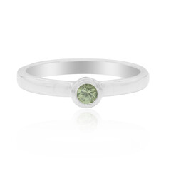 Zilveren ring met een groene saffier