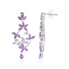 Sambia-Amethyst-Silberohrringe