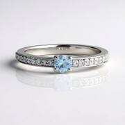 Brasilianischer Aquamarin-Silberring