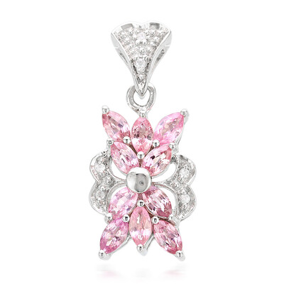 Pendentif en argent et Saphir Padparadscha