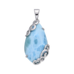 Zilveren hanger met een larimar